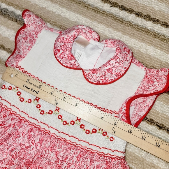 Vintage BORDINO All Over Floral Embroidered Rose Detail Frilly Ruffle Dress 6T - Picture 10 of 15